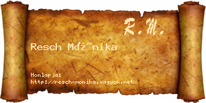 Resch Mónika névjegykártya